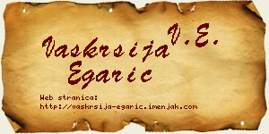 Vaskrsija Egarić vizit kartica